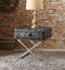 Aberdeen End Table, Vintage Black Top Grain Leather